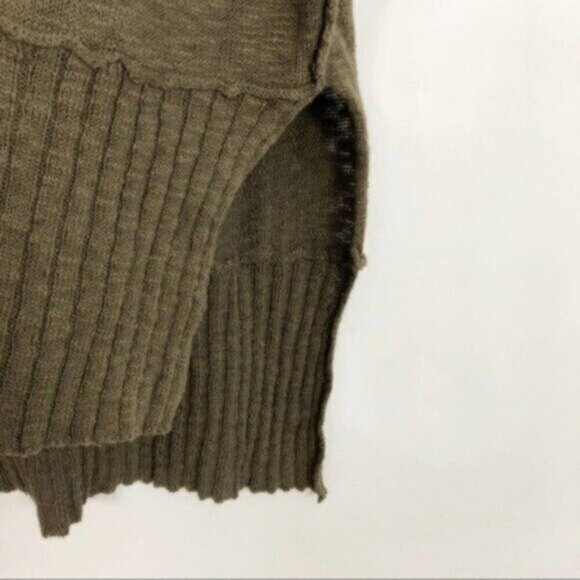 Signature 8 | Women's Green Slub Knit Hi Low Tunic Sweater Size Small - Picture 5 of 8